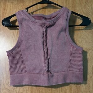 Offline by Aerie Recharge Macrame Seamless Crop Tank